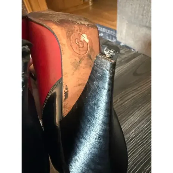 Vintage Christian Dior Tuxedo Ruby Red & Black Pumps Sz. 7.5 - Picture 4 of 11